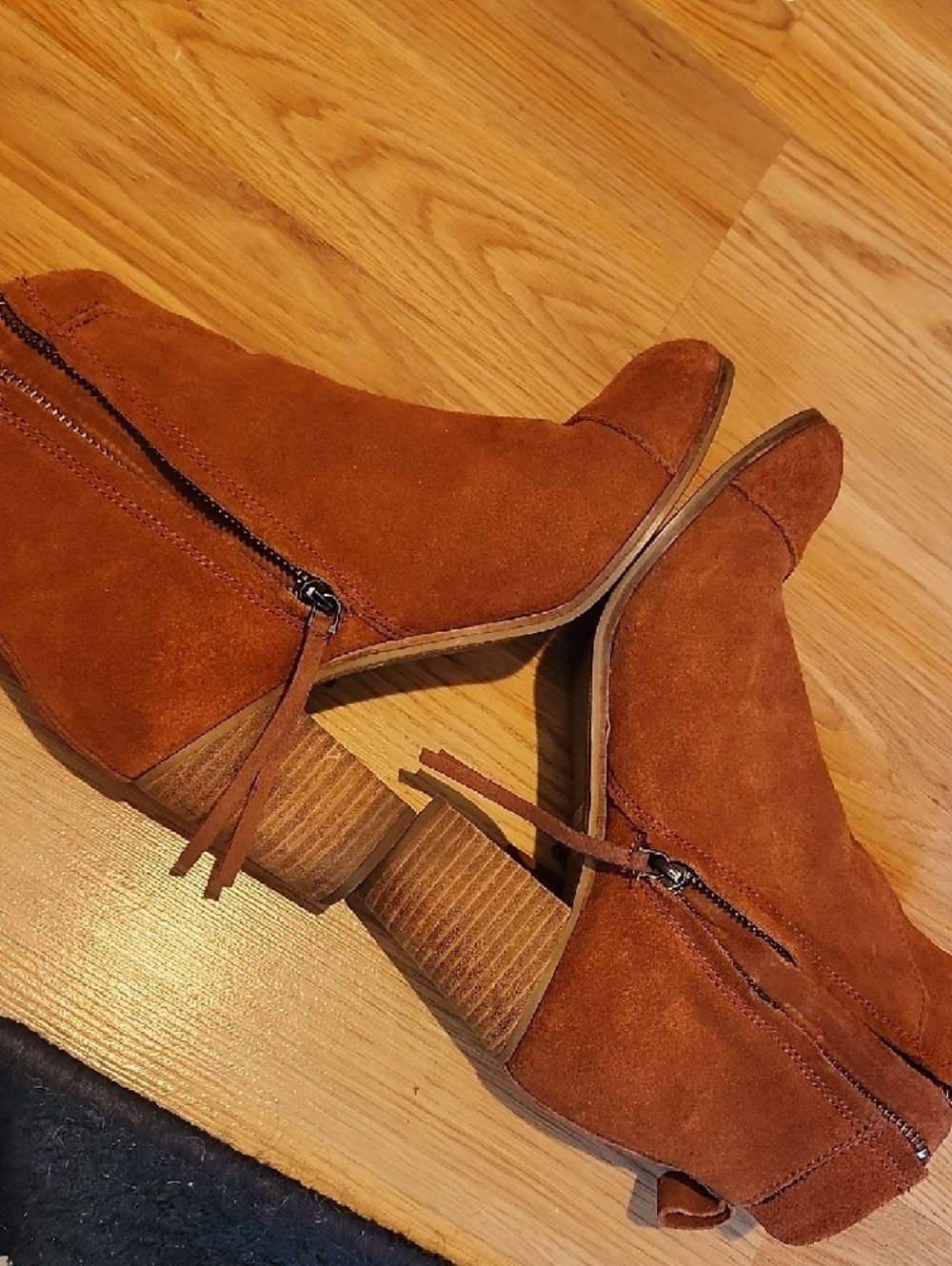 Toms Women’s Suede Fringe Ankle Boots - Chestnut Brown - Picture 8 of 12